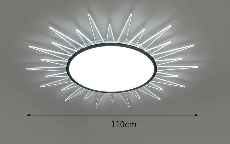 Round aluminium LED ceiling lamp with remote control in four size options for modern interiors