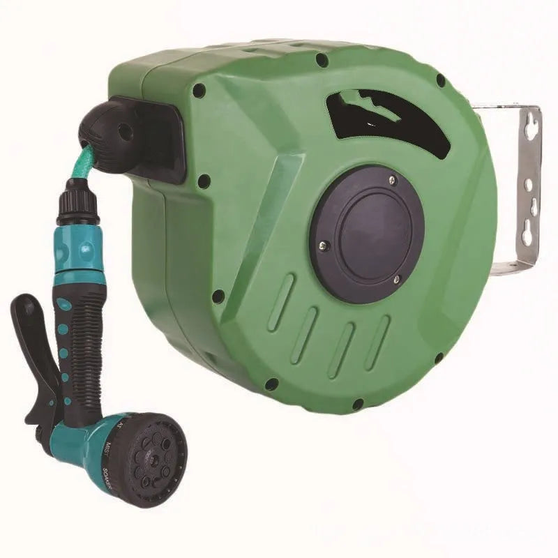 Automatic retractable hose reel with 10m PVC pipe for car washing and garden watering