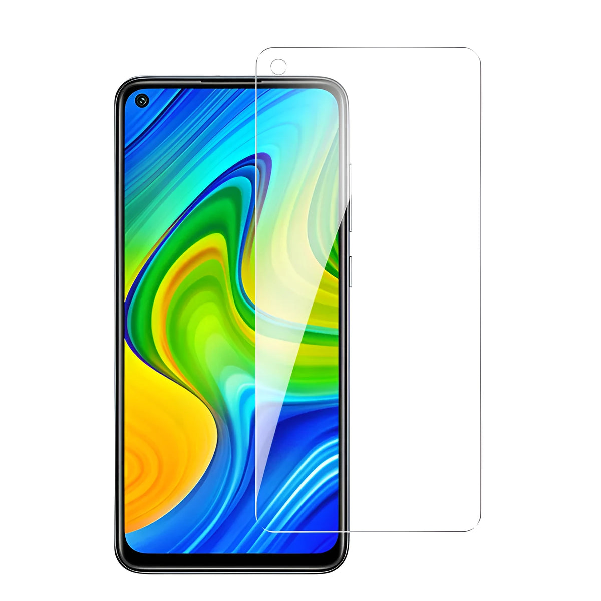 Tempered glass screen protector for Xiaomi smartphones showing high-definition clarity and anti-scratch surface