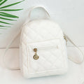 Girls' hard backpack with embroidery in white, black, or pink colours, showing sandwich pocket and soft handle