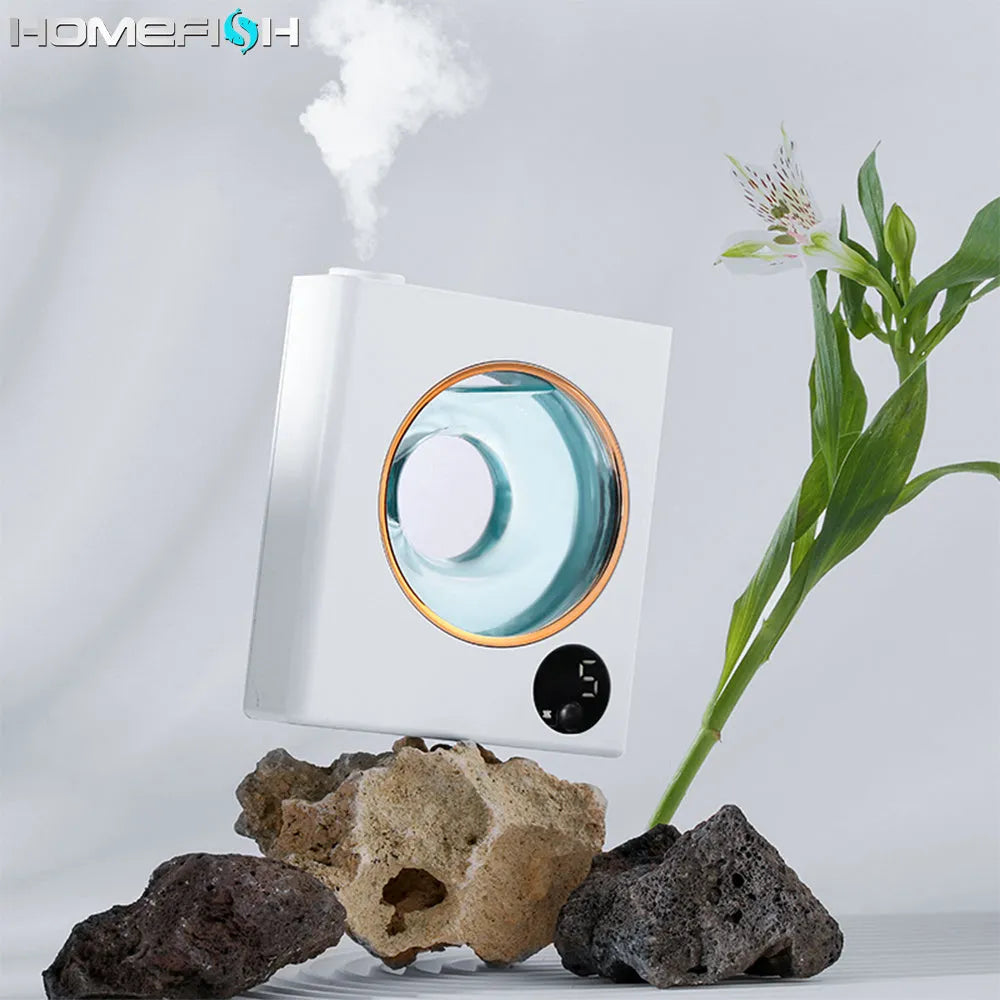 Small white wall-mounted automatic aromatherapy machine with USB charging port.
