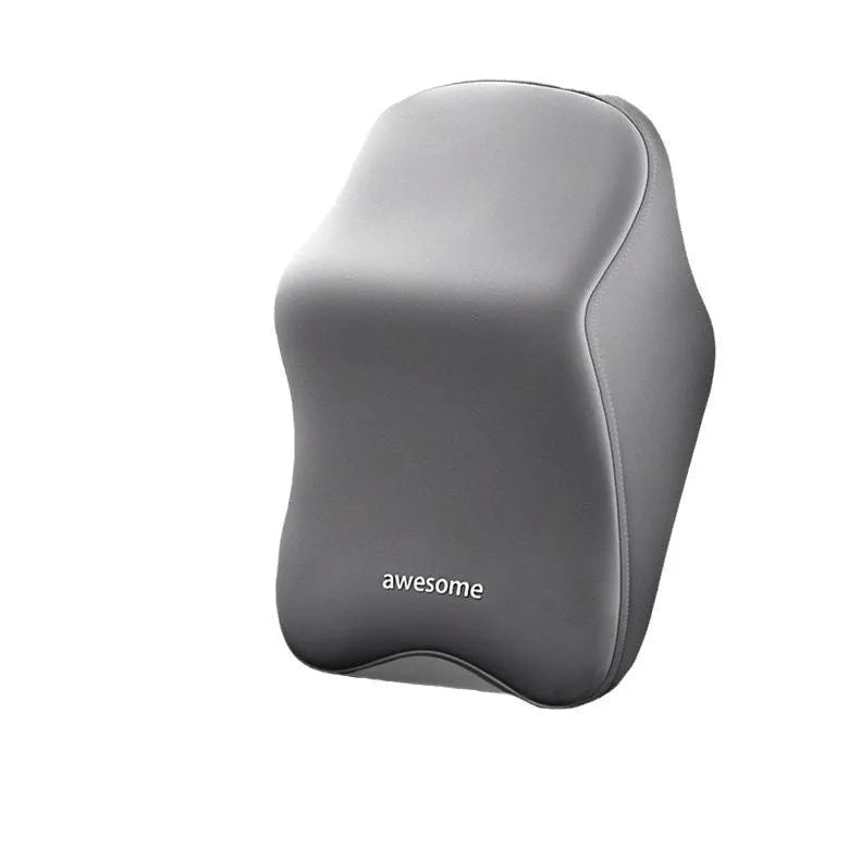 Memory foam automotive headrest pillow and lumbar support pillow set in a choice of solid colours.