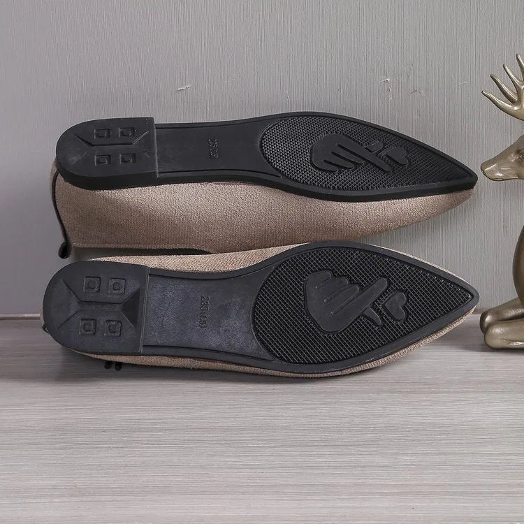 Beige leopard print pointed toe pumps for women in plus sizes.