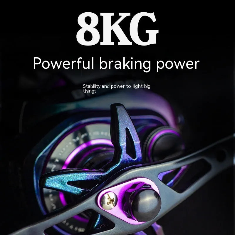 BM2000 fishing reel with colourful water drop wheel and magnetic brake system