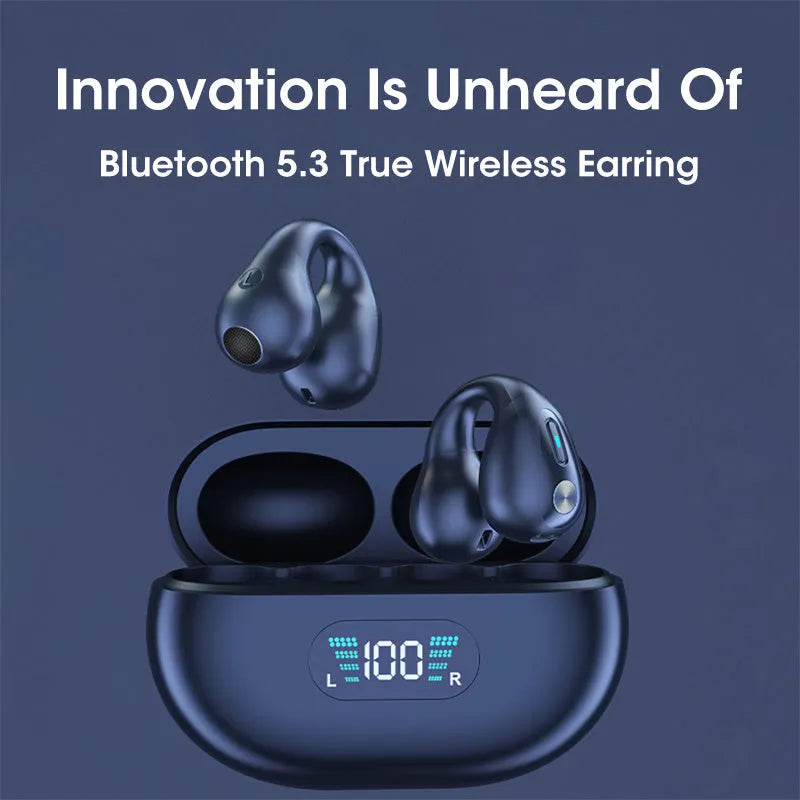 Q80 clip bone conduction Bluetooth headset in black, khaki or white colour with ear clip design
