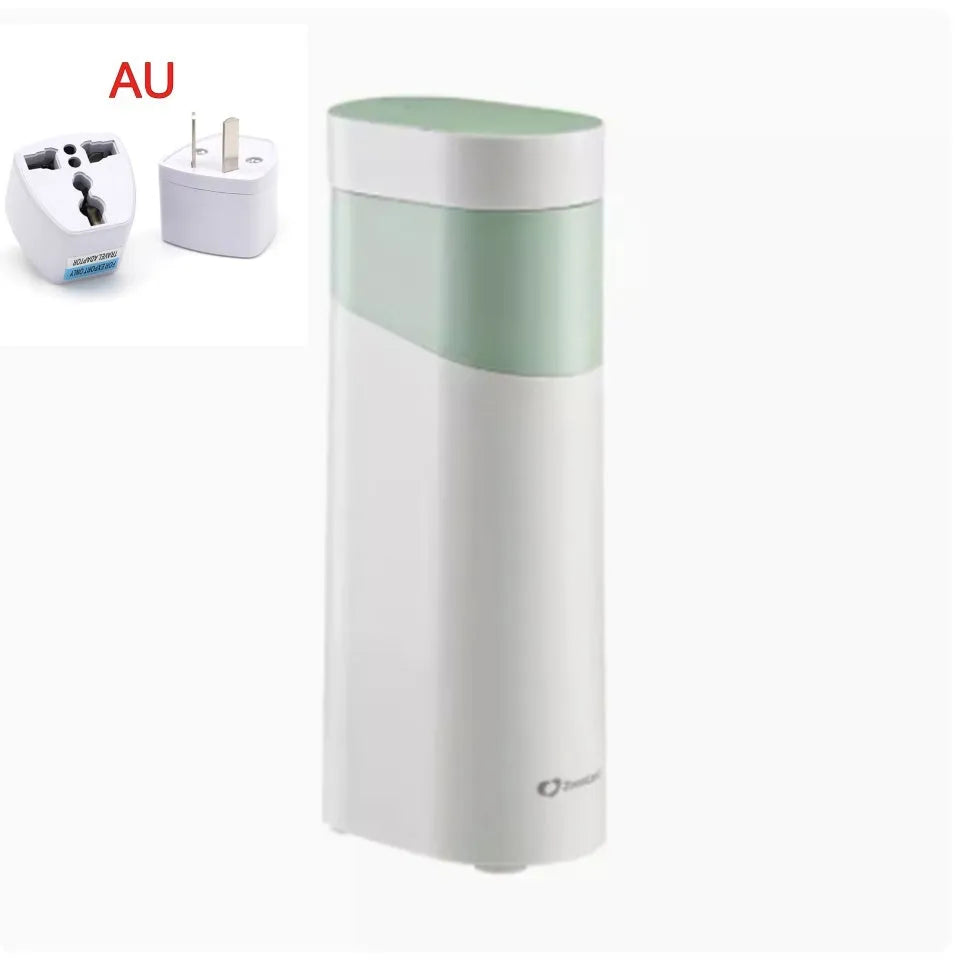 Small black or green desktop instant water dispenser with digital display and nano heating film.