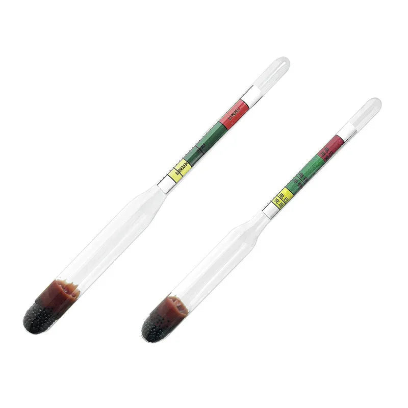 Electrohydraulic hydrometer for automobile battery electrolyte density testing with glass construction
