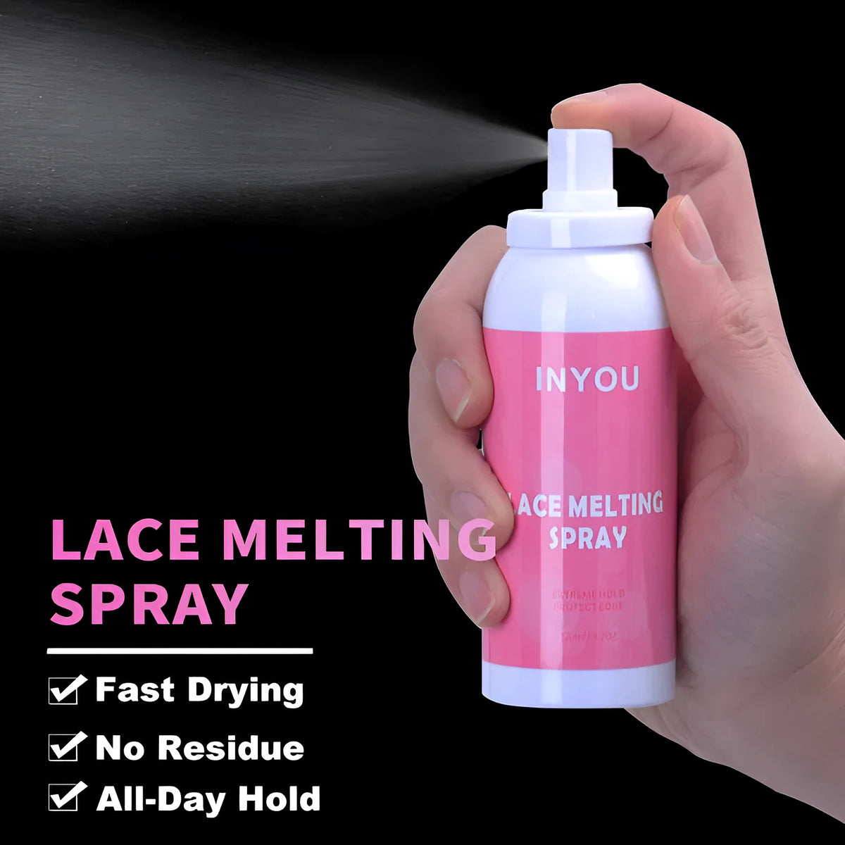 120ml transparent lace wig spray glue aerosol adhesive can for fast-drying lace bonding