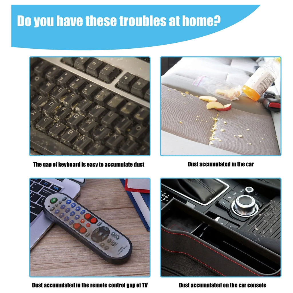 Car interior gap cleaning mud for dust removal from vehicle crevices and household electronics.