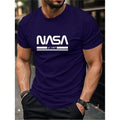 Men's slim-fit short sleeve cotton t-shirt in solid colour with printed letter design available in multiple sizes