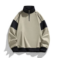 Men's corduroy rabbit fur hooded sweater with drop shoulders and loose lapels in neutral colours