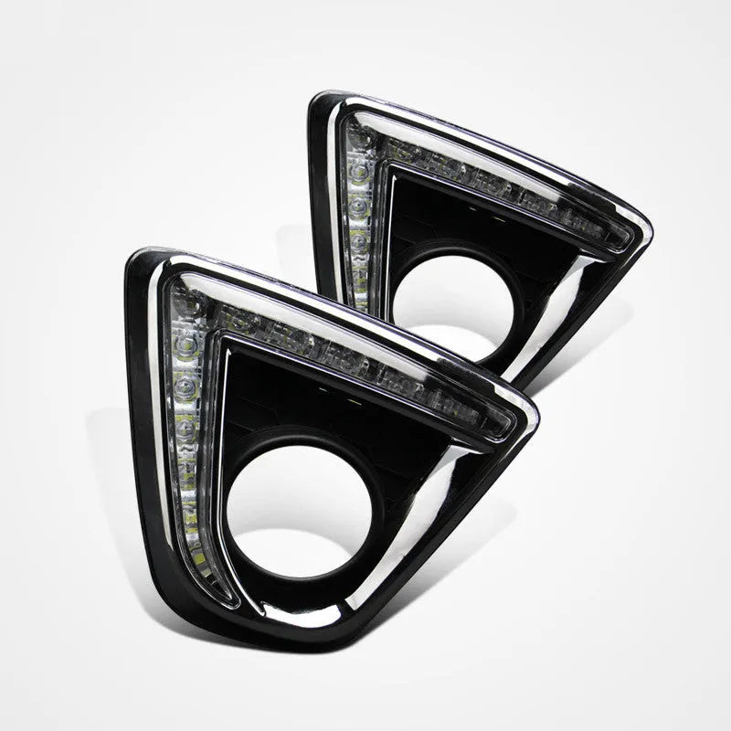 Mazda CX-5 daytime running light LED replacement kit with electroplated housing and multiple style options