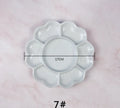 White ceramic painting palette in plum blossom shape for watercolour acrylic oil painting