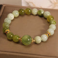 Xiuyan jade green women's bracelet with original sweet Mori design and after rain colour