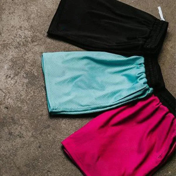 Men's solid-colour mesh quick-drying shorts for summer sports in multiple colour options