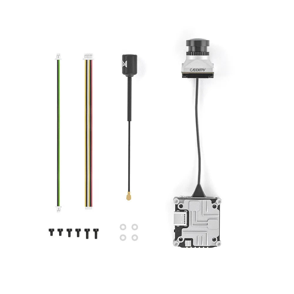 Silver Caddx ADAPTS DJI FPV digital image transmission unit with Polar Vista kit and cables