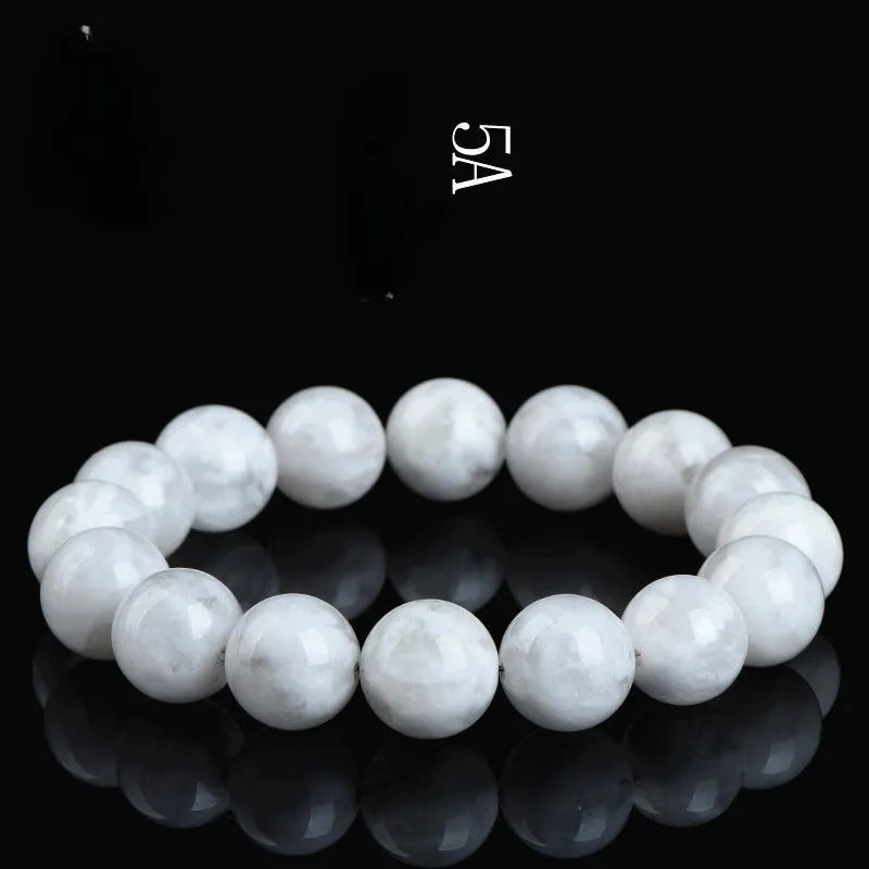 Natural crystal women's bracelet with blizzard snowflake round beads featuring Ruyi and Xiangyun design elements