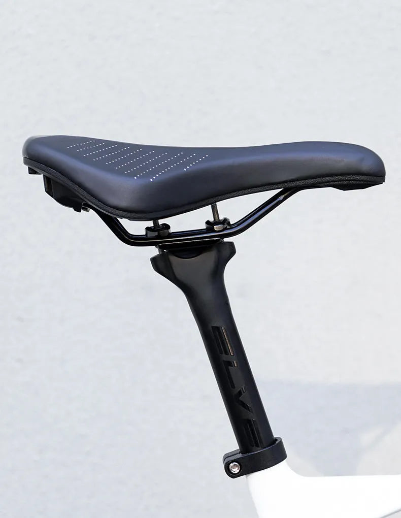 Mountain bike seat cushion with PU foam padding in black and pink colour options