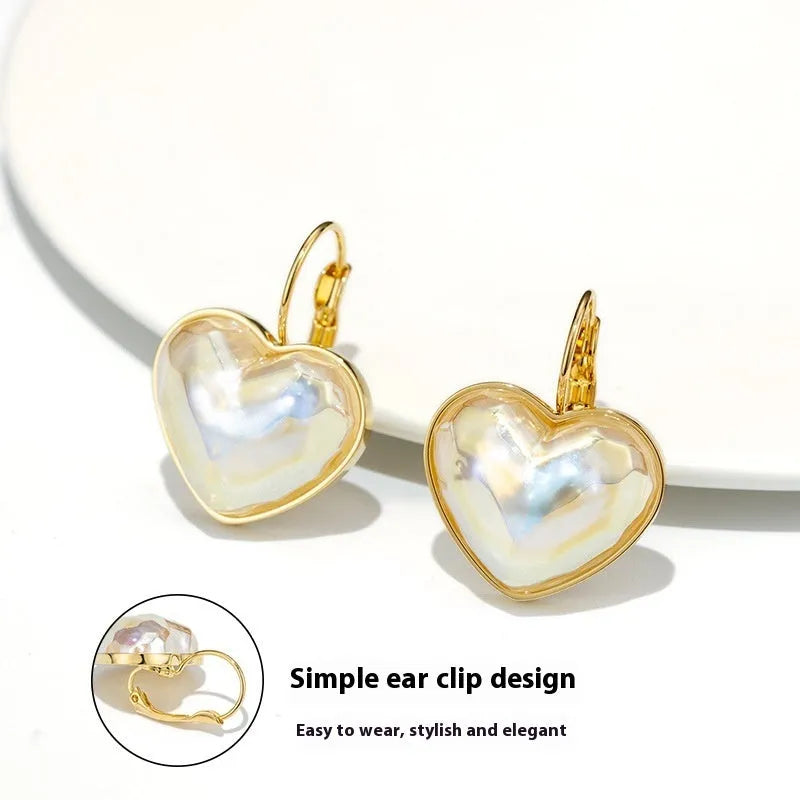 Gold coloured clip-on earrings for women with alloy metal construction
