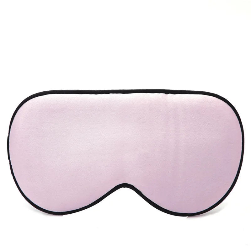 Double-sided mulberry silk sleep eye mask with embroidered printed pattern in various colours.