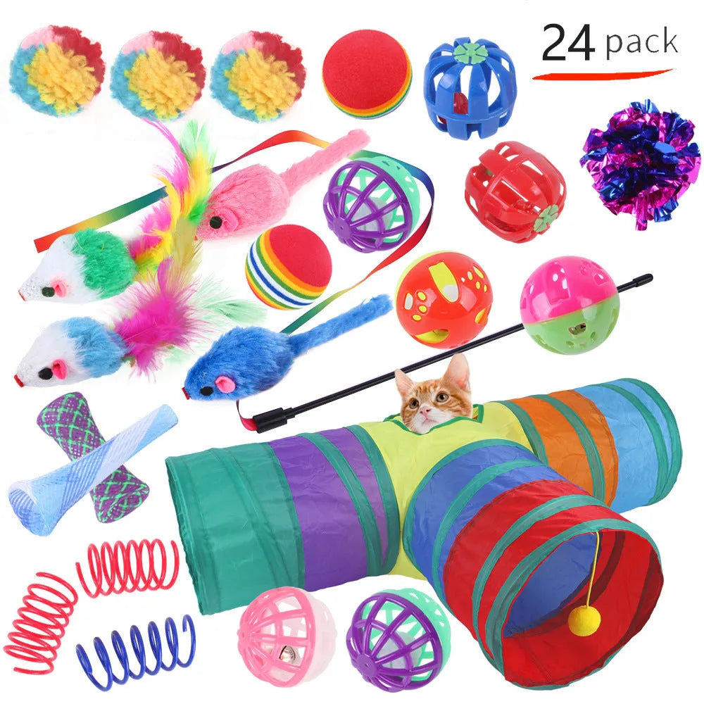 Plastic cat channel tunnel toy in various colours for indoor pet play