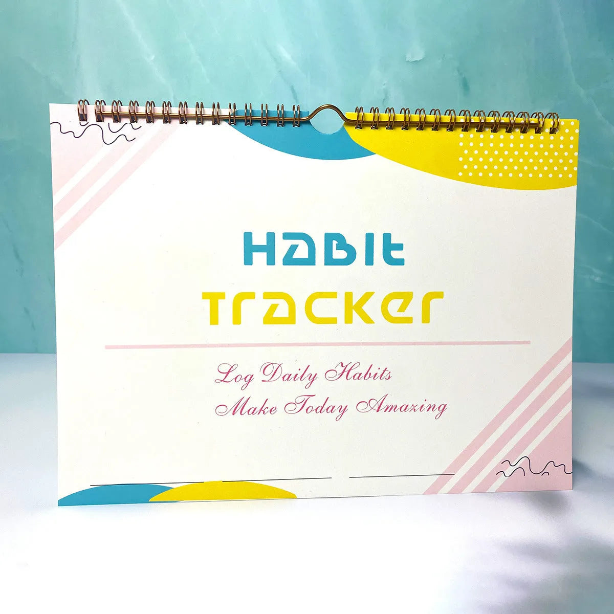 A4 habit tracking notebook in Flower White cover, open to show 12 internal pages for schedule recording.