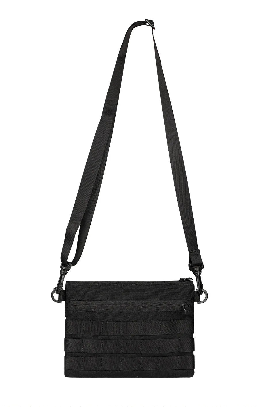 Black Oxford cloth portable outdoor organiser kit measuring 18cm by 3.5cm