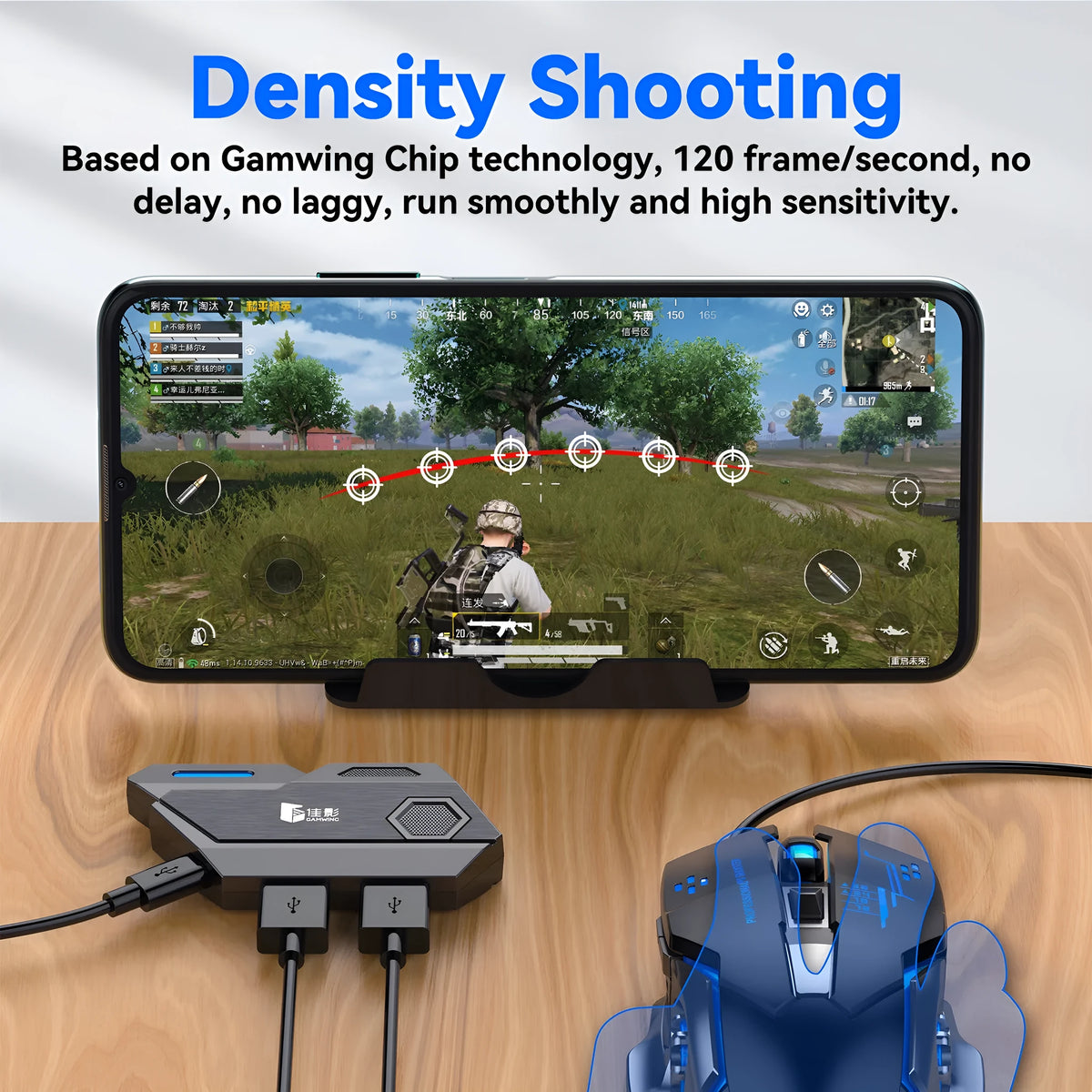 USB gaming converter for mobile games with keyboard and mouse compatibility