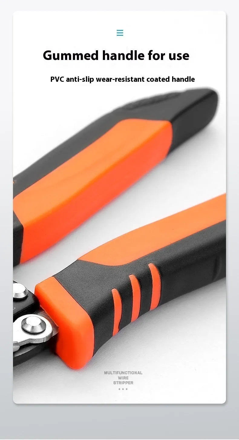 Fully automatic wire stripping pliers tool with high carbon steel blade