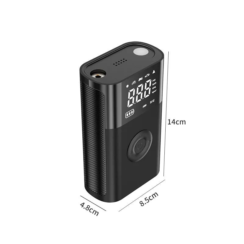 Wireless digital display air pump with ABS housing and multiple inflation attachments
