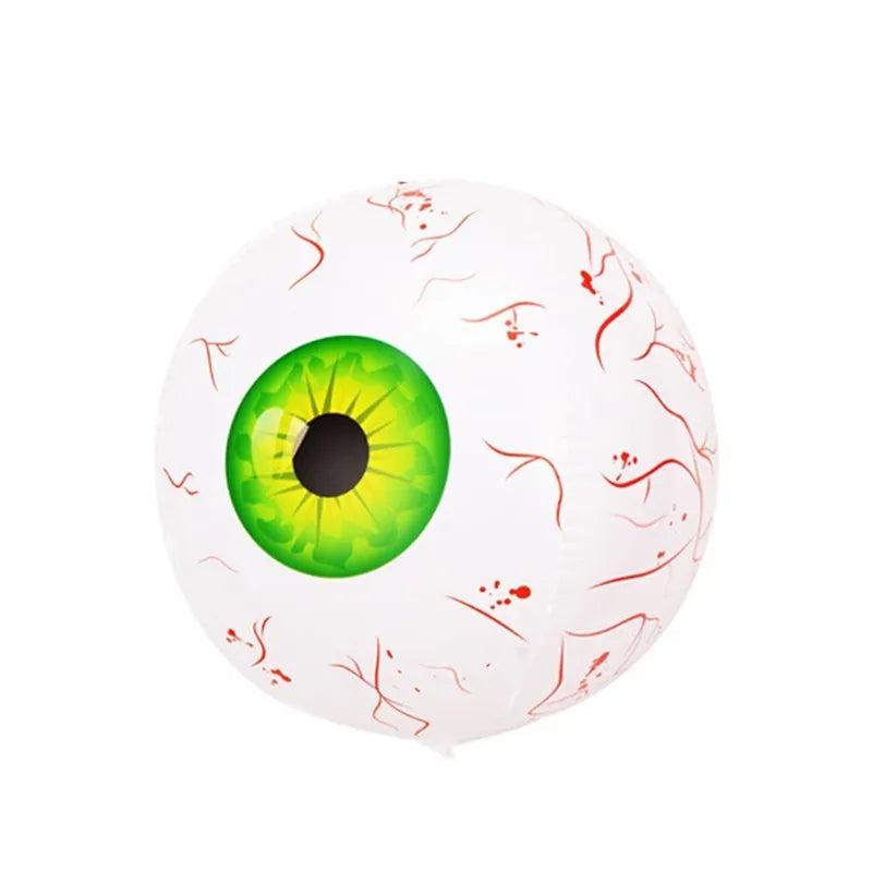 Halloween eyeball balloon with bloodshot design inflated to 40 cm diameter
