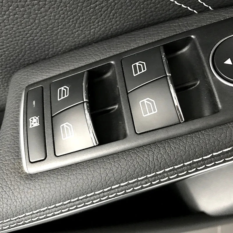 Black glitter decorative sticker for car window lift button on adhesive backing