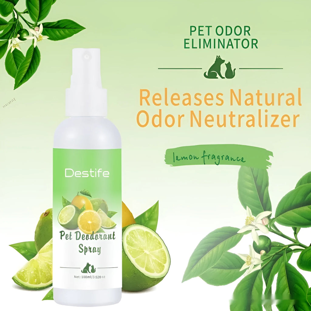 100ml lemon pet deodorant aromatherapy spray bottle for cat and dog cleaning