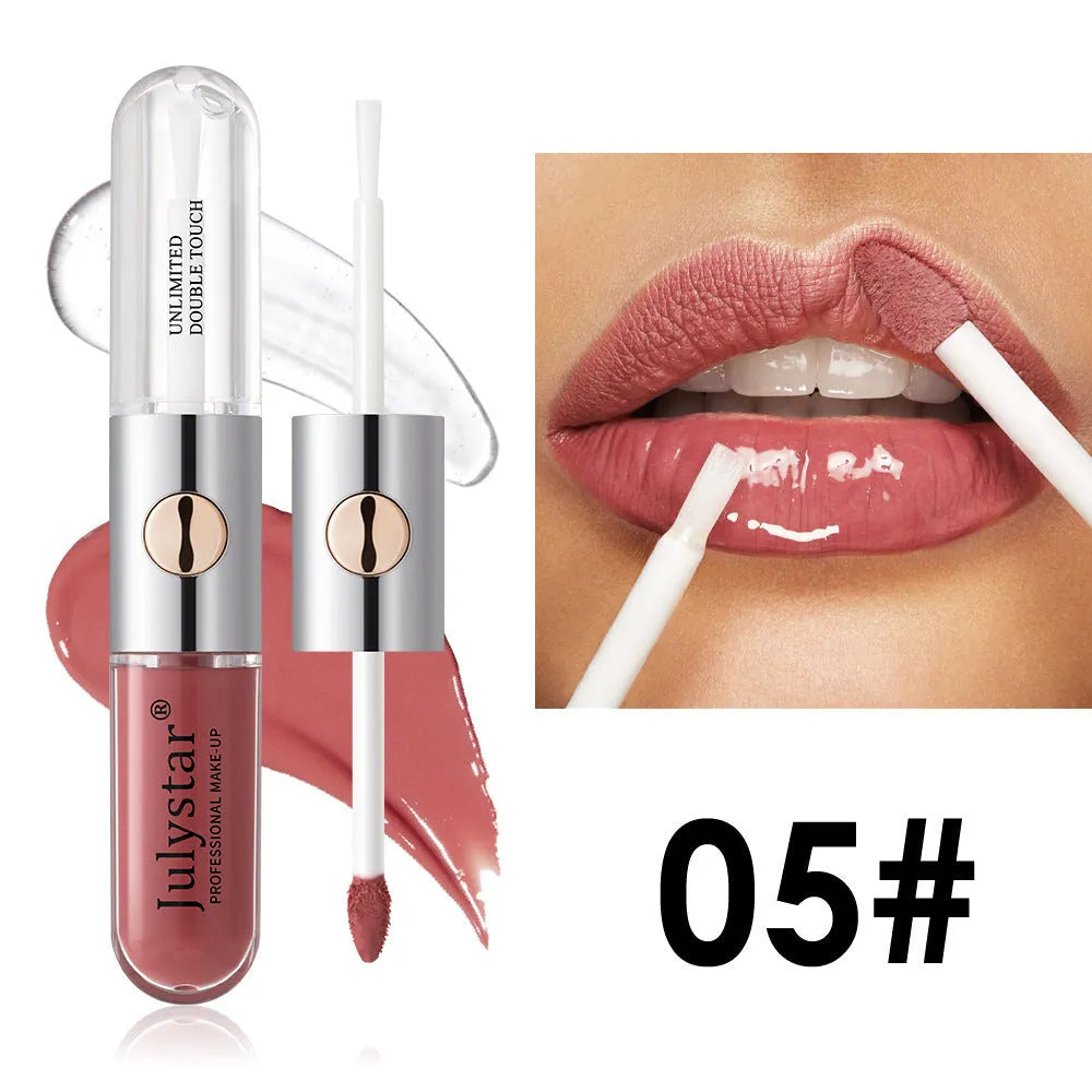 6ml longlasting lip gloss tube in one of nine colour style options, labelled 01Style to 09Style.