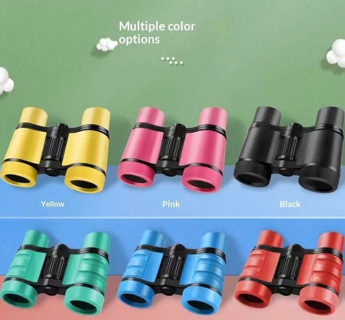 4X30 kids toy telescope HD portable binoculars in black blue green pink red yellow, one size