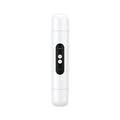 Pink and white electric depilator with floating blade system for body and armpit grooming