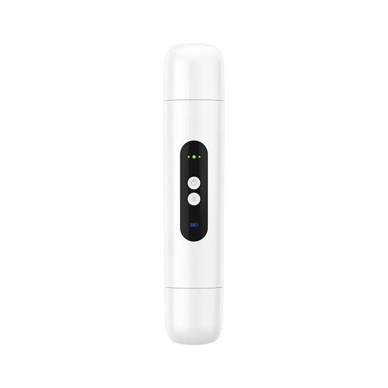 Pink and white electric depilator with floating blade system for body and armpit grooming