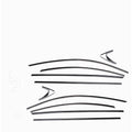 Stainless steel black titanium window trim strip kit with straight and corner pieces.