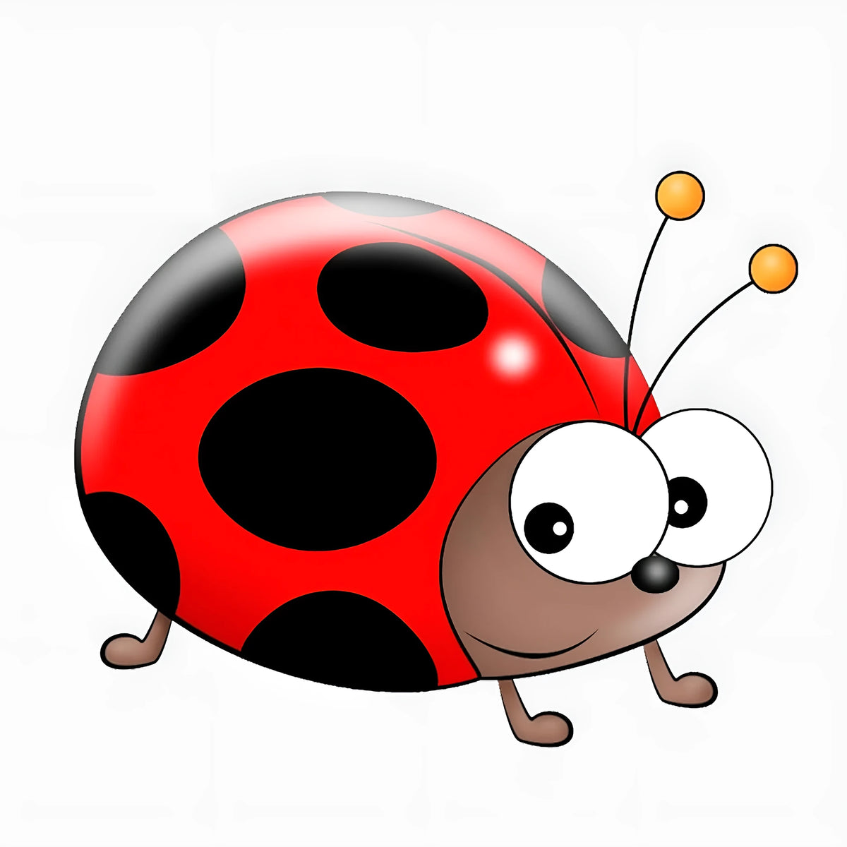 Ladybird cartoon PVC sticker decal measuring 14.5cm for car windows and notebooks
