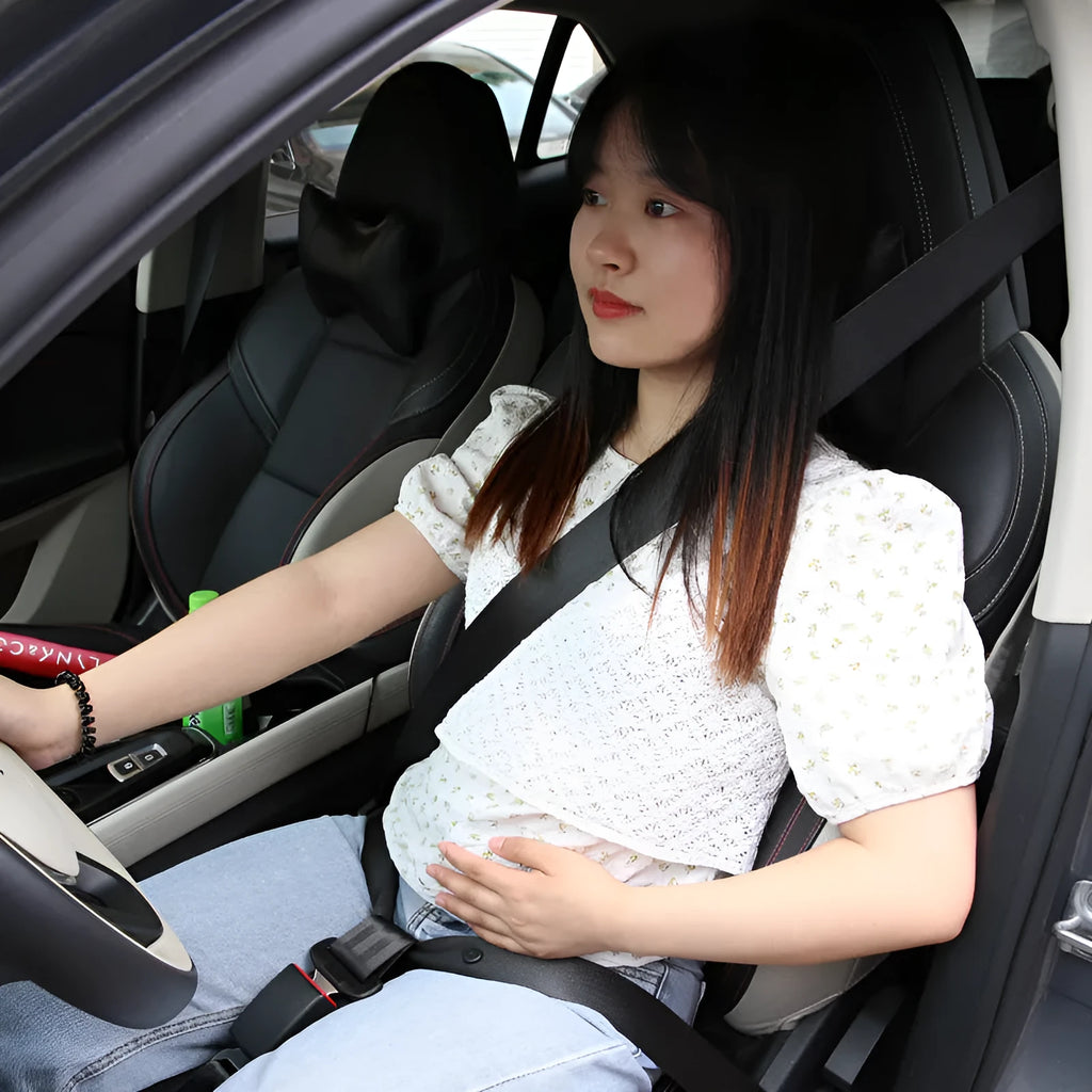 Maternity seat belt extension for pregnant women with ABS plastic buckle and steel adjuster