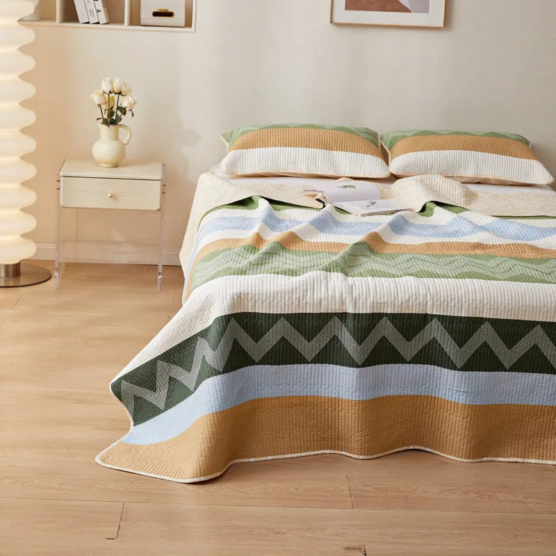 Pure cotton printed bed sheet set in modern pattern for 2.2 metre beds