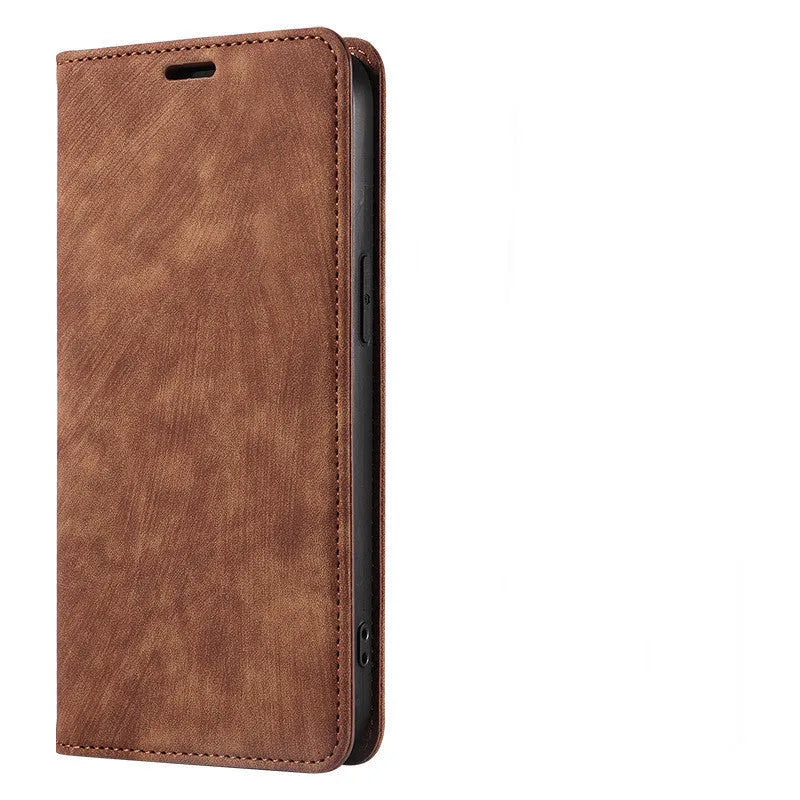Magnetic flip phone case in a choice of colours for compatible iPhone models.
