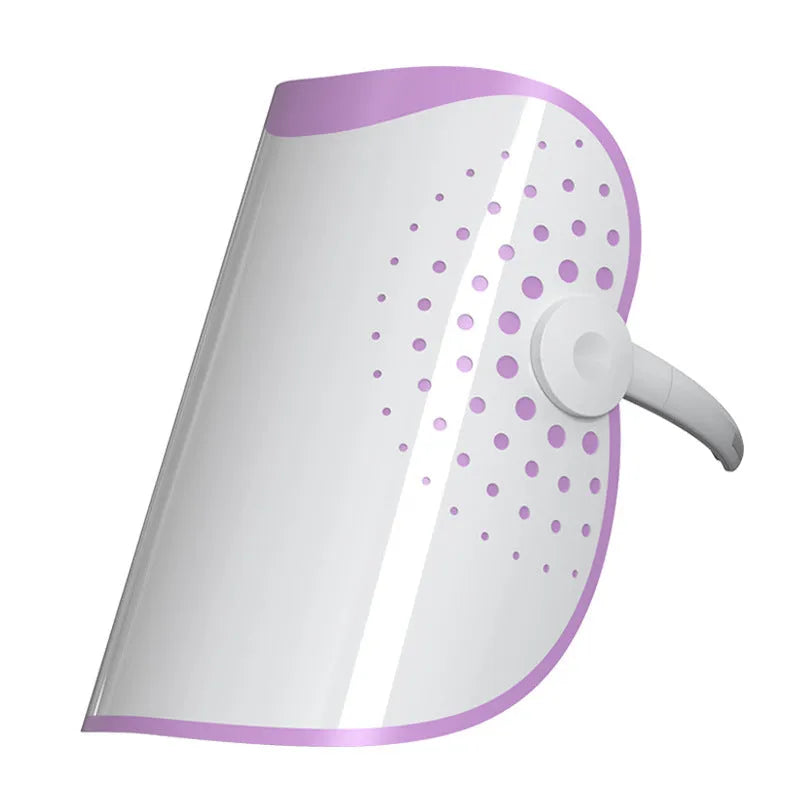White and purple photon IPL beauty mask device for home facial light therapy.