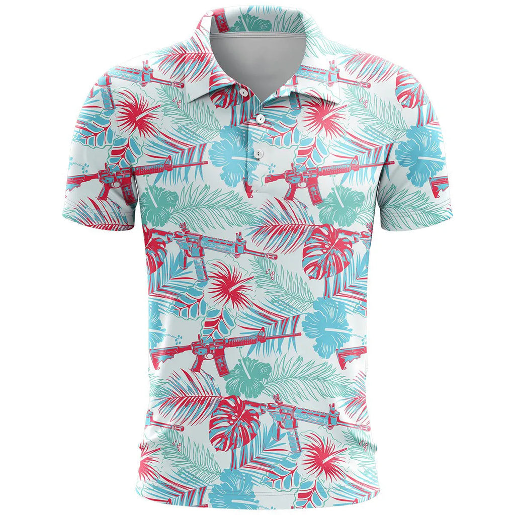 Men's 3D printed sports short sleeve top in loose fit with bird eye cloth fabric