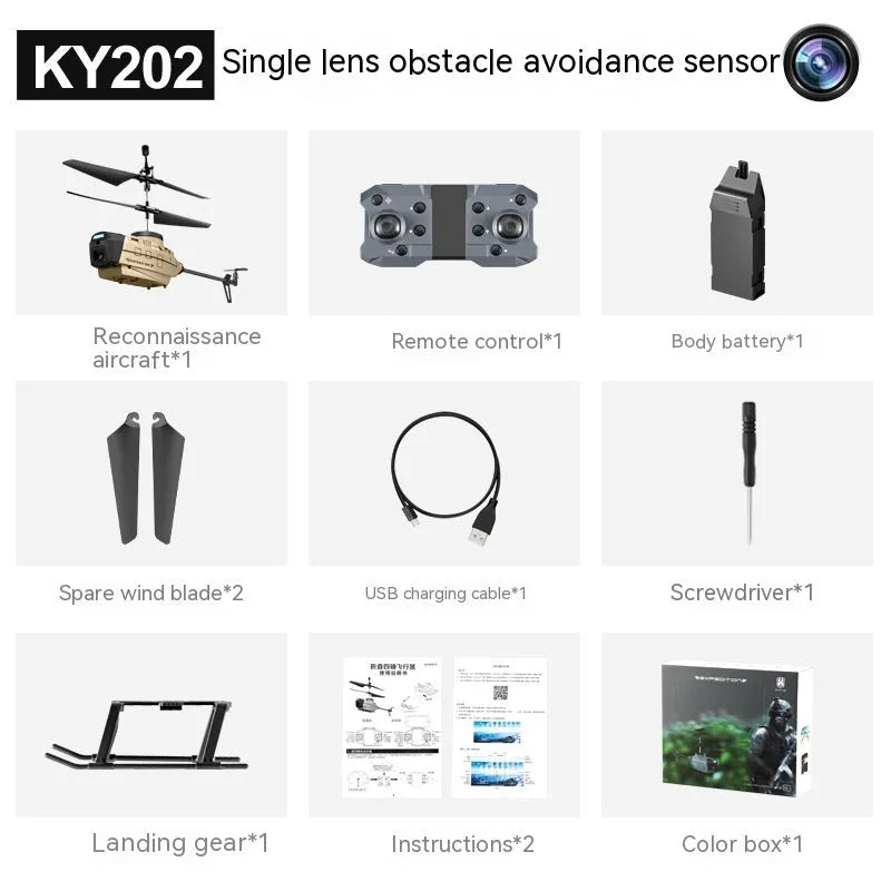 Heifeng grey reconnaissance UAV helicopter drone with obstacle avoidance and remote control
