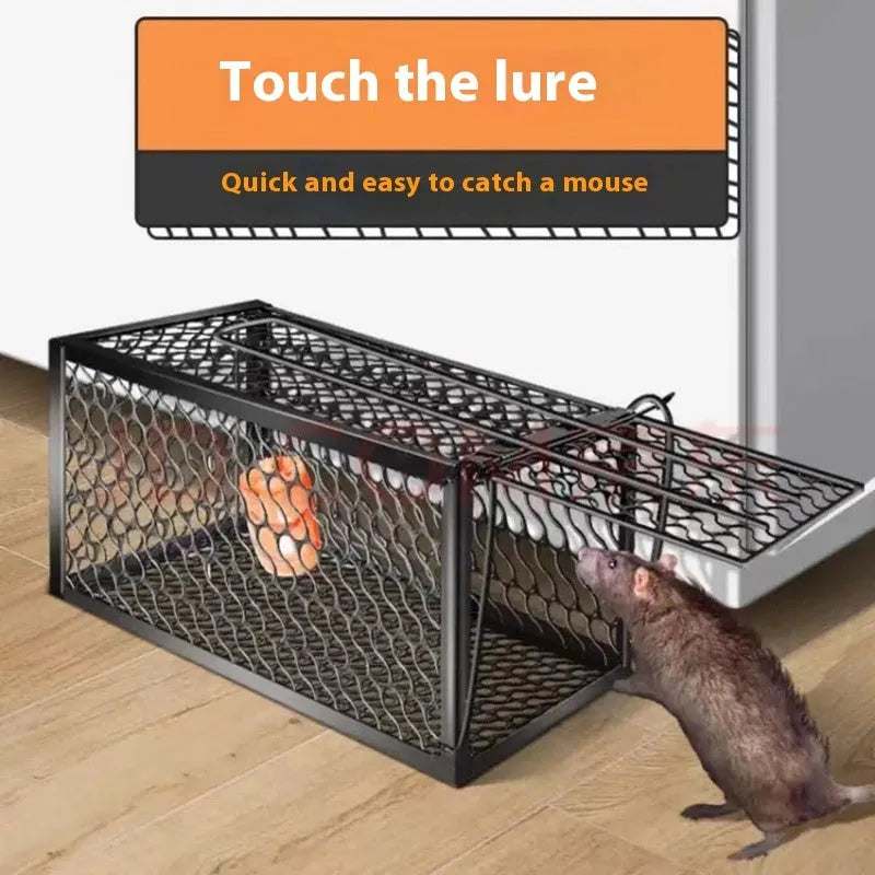 Large automatic metal mouse trap with iron clamp mechanism for indoor small macaque rat control