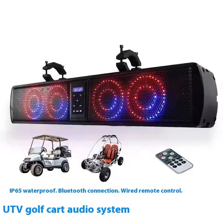Beach cart Bluetooth audio belt for golf carts and ATVs with USB charging cable