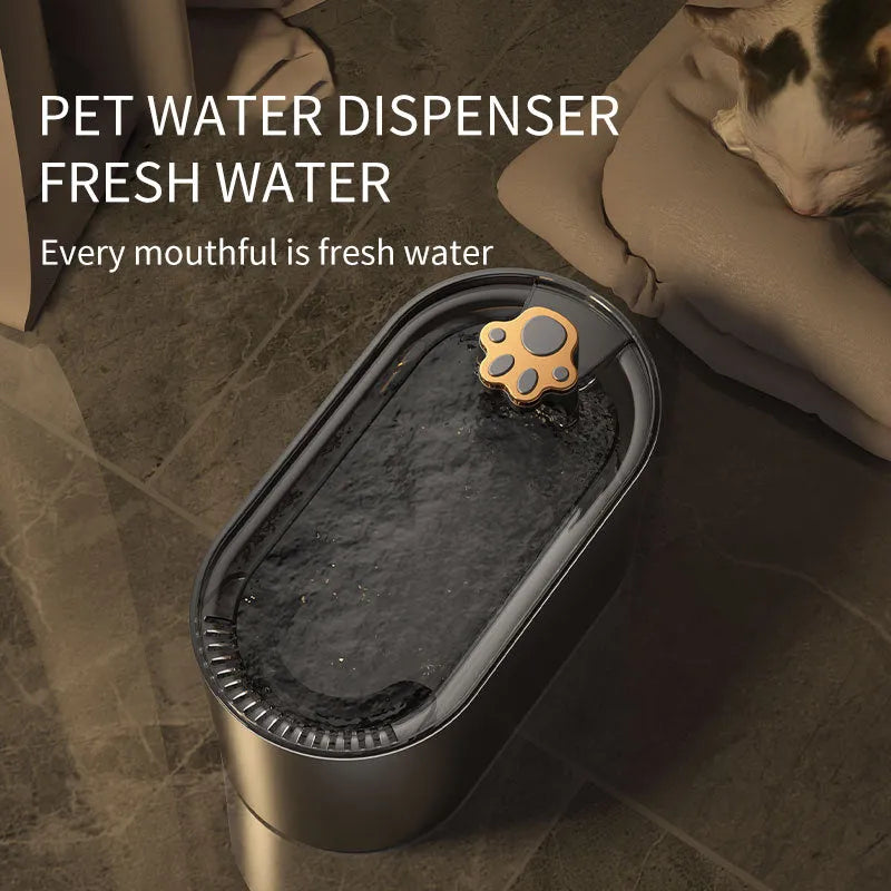 3L automatic pet water fountain with LED light, quiet pump, and triple filter system for cats and dogs