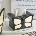 Ceramic butterfly vase and tissue box set for living room decoration