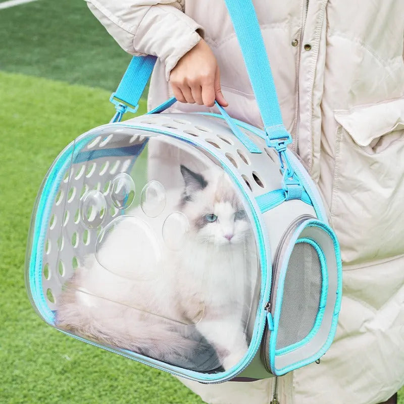 Transparent space capsule backpack for cats with hard EVA construction in multiple colour options